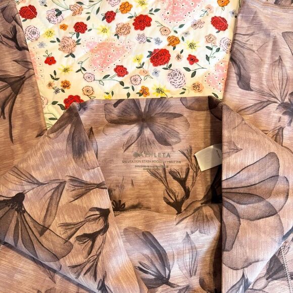 Athleta Salutation Stash Pocket II 7/8 Tight Pink Floral  Leggings - Picture 3 of 4